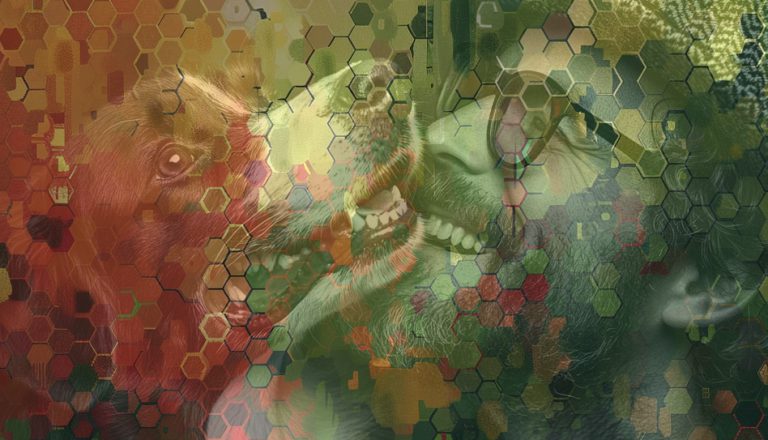 mischung hund und mann wald normal